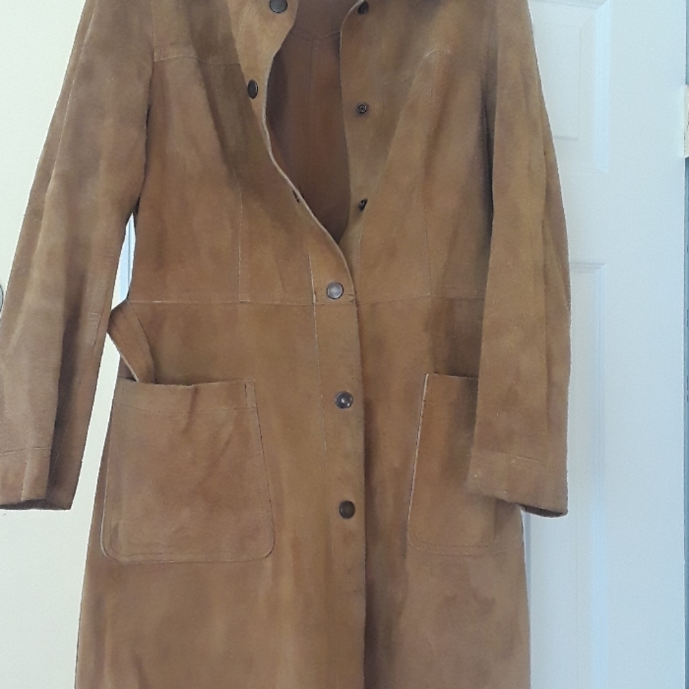 Vintage Leather Suede Reversible Coat Dress
